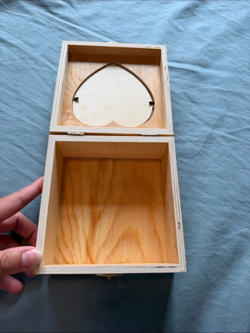 Wooden Heart Keepsake Box - Natural Wood